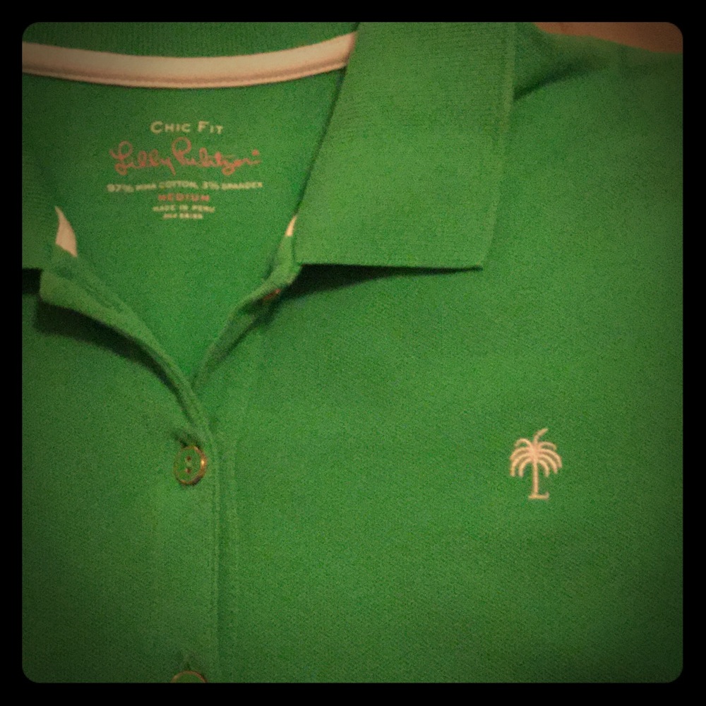 Lilly Pulitzer green polo shirt size medium